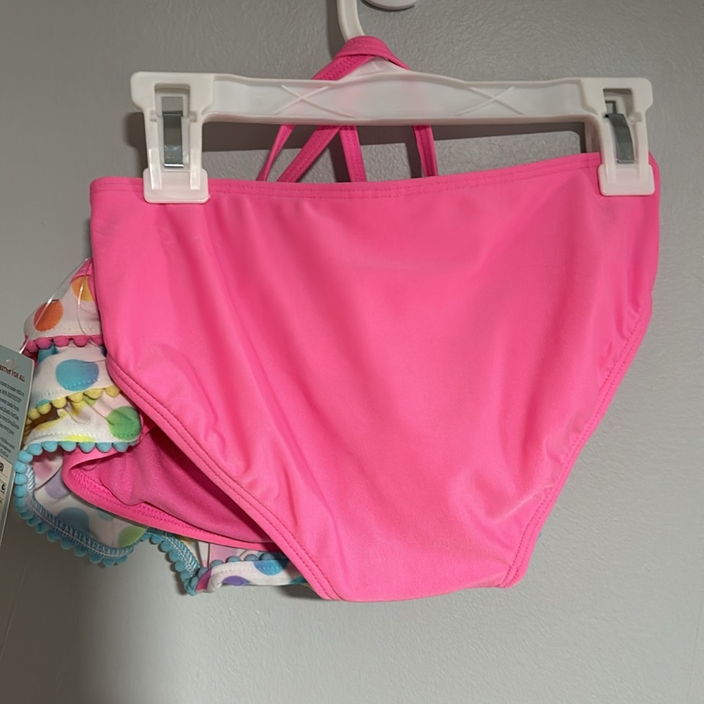 Cat and Jack 2 piece bathing suit pink and rainbow size M 7/8 - Picture 3 of 5
